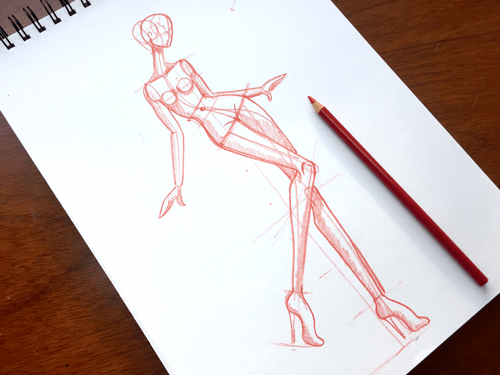Cómo dibujar figurines de moda: pose de frente 