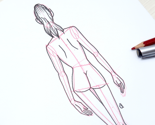 dibujar un figurín de espalda